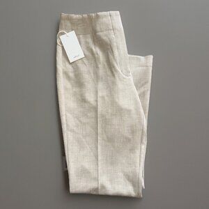 NEW Aritzia Wilfred Lund Mid Rise Tapered Leg Pants Women's Size 8 Beige Classic